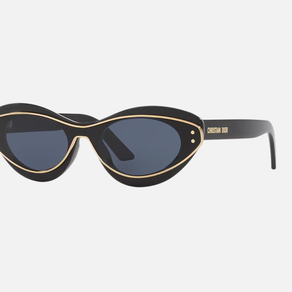 Dior Women's Black And Gold Sunglasses